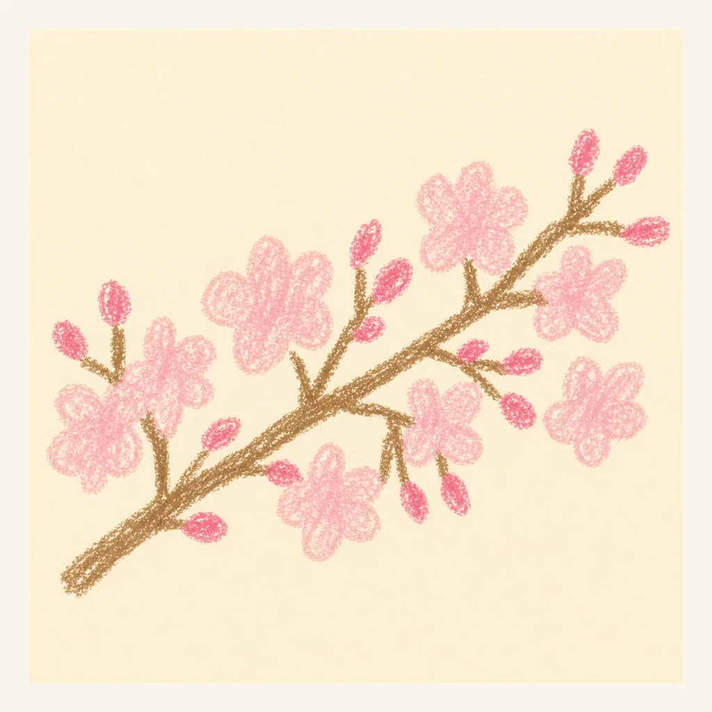 桜の枝のらくがき表示